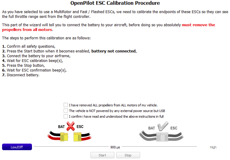 OpenPilot ESC anlernen