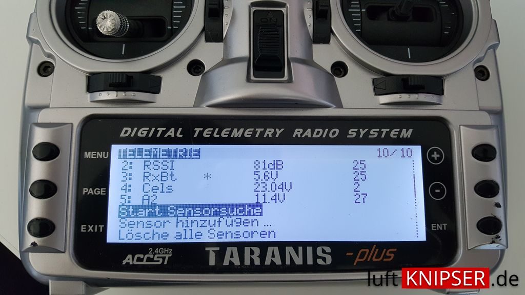 Sensorsuche Taranis Telemetrie