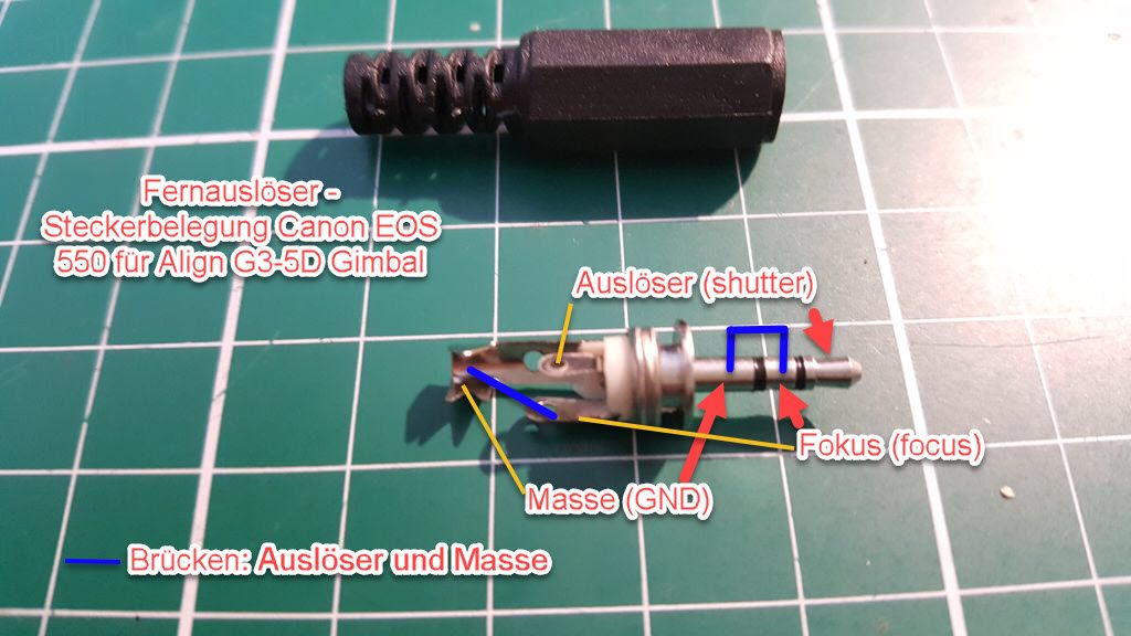 Canon EOS 550D Fernauslösekabel für Align G3-5D Gimbal